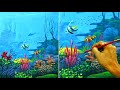 Acrylic Seascape Painting Tutorial | Underwater Corals and Fishes by JM Lisondra