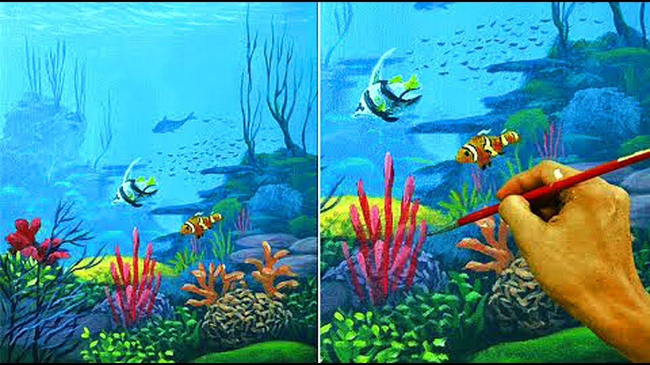 Ocean Underwater Coral Reef Painting