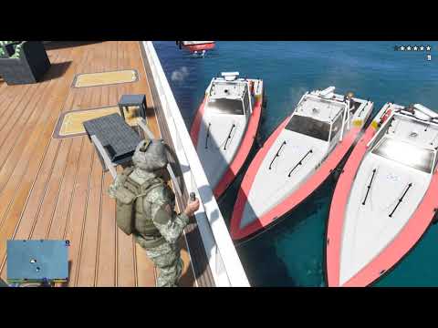 GTA 5 - Trevor Special Ops Raid on Cartel Yacht + Ten Star Escape