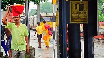 Different types of EMU local trains arrive & departure from Balagarh platform