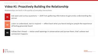 ARBV communication series: Video 1 -  Proactively building the relationship