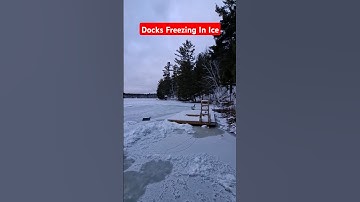 Did you know docks can freeze in the water #dock #winter #cottage #dockbuild #reno #diyproject #DIY