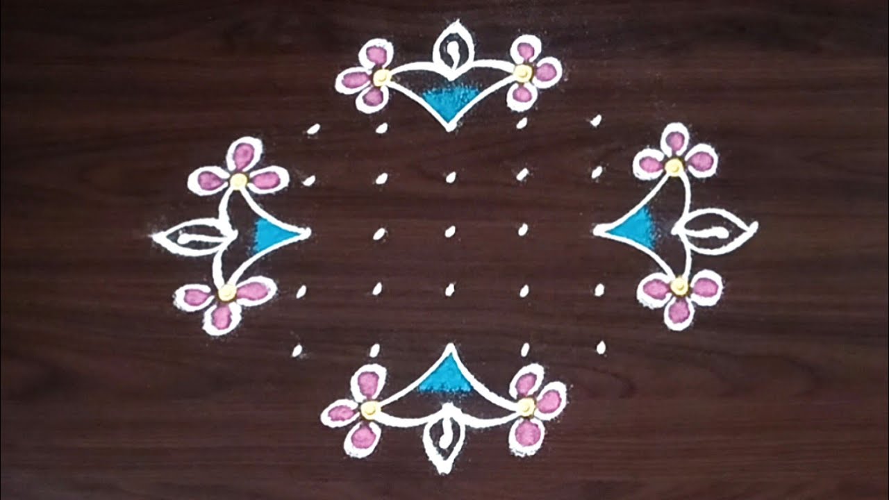 9x1 daily rangoli | festival muggulu | beautiful diya 🪔 Rangoli 