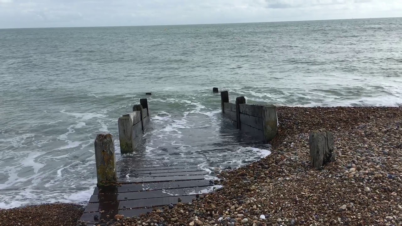 Pevensey Bay high tide at boat slip YouTube