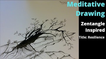 "Resilience"|| A Zentangle Inspired Meditative Drawing|| Surreal Drawing