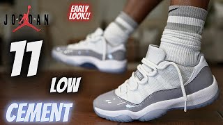 EARLY LOOK!! 2023 JORDAN 11 LOW CEMENT!! SIZING TIPS + ON FEET W/ RELEASE INFO & OVERVIEW!!