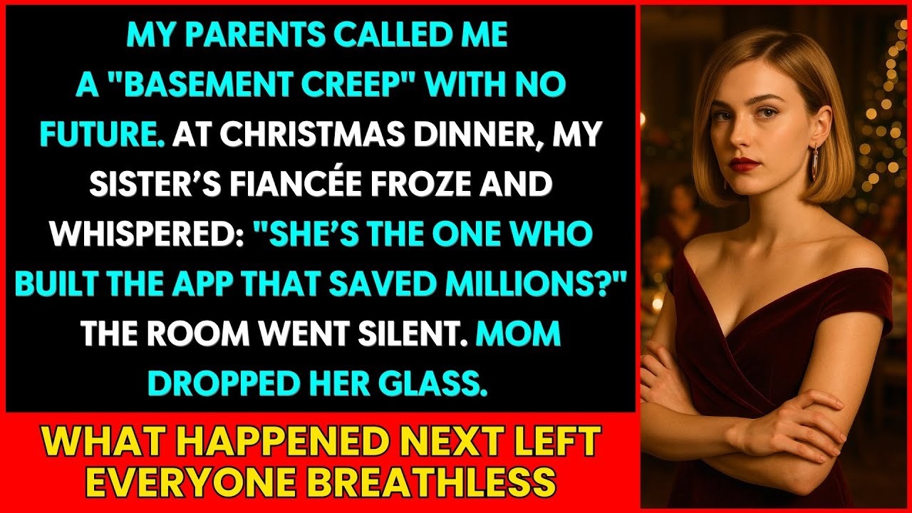 My Parents Called Me a Basement Creep—Until My Sister’s Fiancée Saw Me at Christmas Dinner…