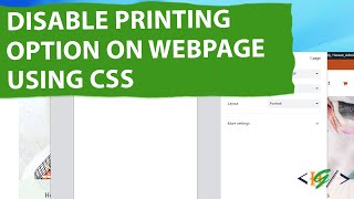 How to Disable the Printing Option of Our Webpage using CSS | PHP | HTML | WordPress