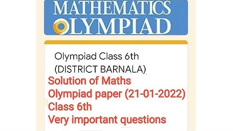 #Solution of Maths Olympiad paper (21-01-2022)/6thclass/Very important questions/must watch