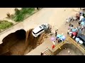Man Films MONSTER SINKHOLE Nearly Swallow Car