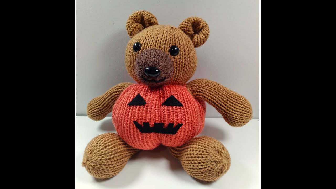 HALLOWEEN PUMPKIN TEDDY BEAR CIRCULAR KNITTING MACHINE TUTORIAL - Sentro - Addi - For Beginners
