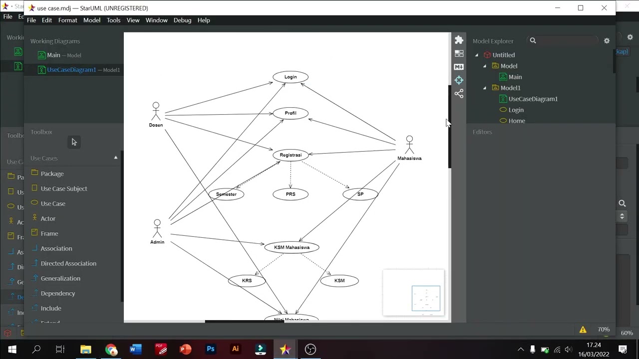 Use Case dan Activity Diagram sistem informasi akademik - YouTube