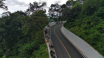 free footage drone gladak perak bridge in lumajang city view semeru montain