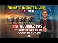 PRONOSTIC IA QUINTE DU JOUR 05/01/2026 : Ne jouez PAS avant d'avoir vu ce Coup de Poker! 😱