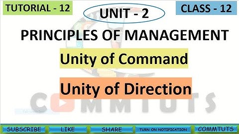 [12] PRINCIPLE OF UNITY OF COMMAND and UNITY OF DIRECTION |Difference| Ch-2 |CBSE|