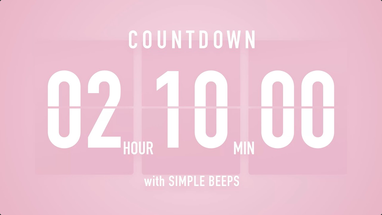 2 Hours 10 Minutes Timer Countdown Timer 🌸 Flip Clock with Simple Beeps 🔔