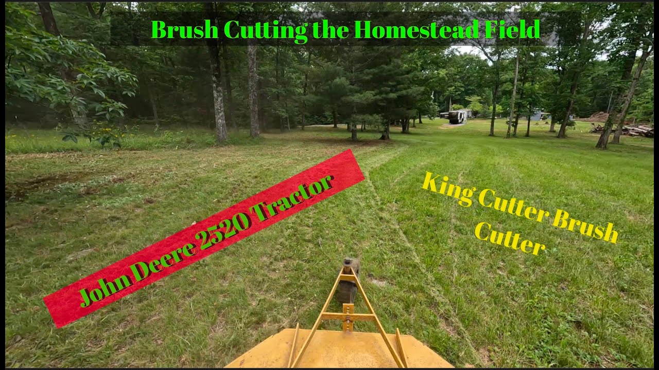 Brush Cutting the field. John Deere 2520 King Cutter johndeere 
