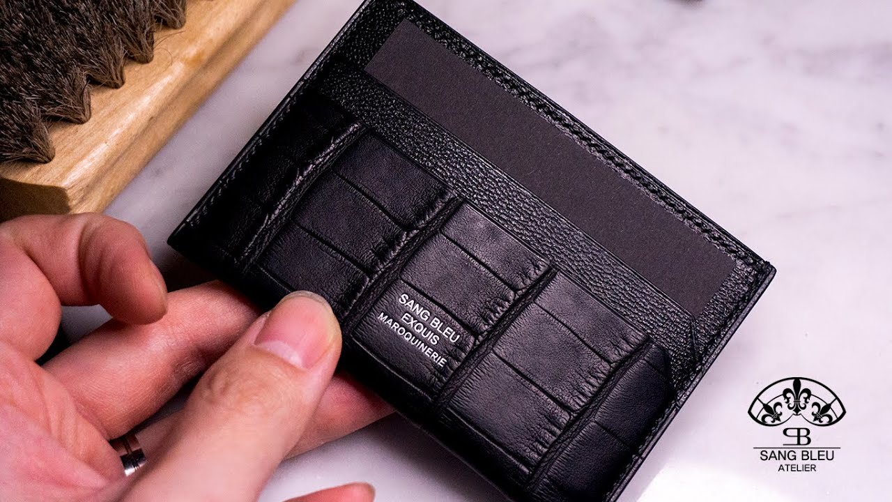 Alligator Card Holder Slim Wallet Genuine Crocodile Leather Minimalist  Wallet