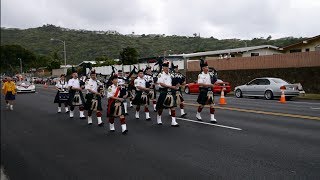 2013 Hawaii Kai Holiday Parade 11-30-13 - Celtic Pipes and Drums of Hawaii & Santa