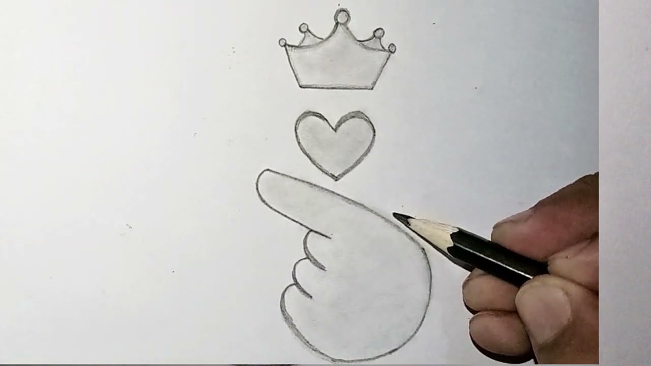 Korean tumblr Heart Drawing | Easy BTS Drawing | How to Draw Korean Tumblr Heart