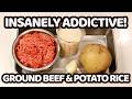 This Addictive Rice Cooker Ground Beef & Potato Rice is Fire!