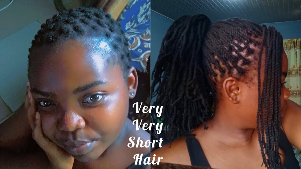 Braiding very very short hair/ How I braid my 1 inch hair/the whole ...