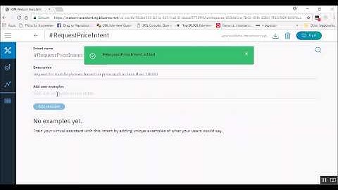 Creating Intent  in Watson