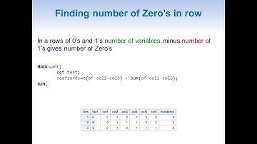 Finding number of 0’s within a row of 0’s and 1’s in SAS