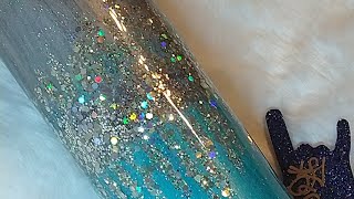 Glitter Splash//Epoxy Tumbler//Acrylic Paint//Mod Podge//Beginner Level Tumbler