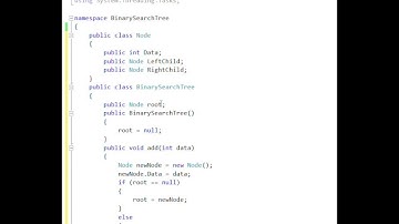 how to add in binary search tree with c# in Visual Studio.