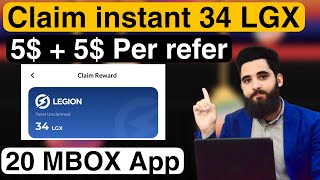 Claim instant 34 $LGX + 34 $LGX Per Refer|| Claim 25 MBOX || Two Apps Airdrops || Don’t miss