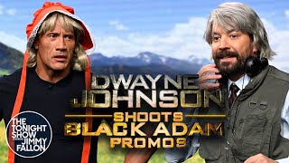 Dwayne Johnson Shoots Black Adam Promos Like a Vampire, Southern Belle and New Yorker | Tonight Show