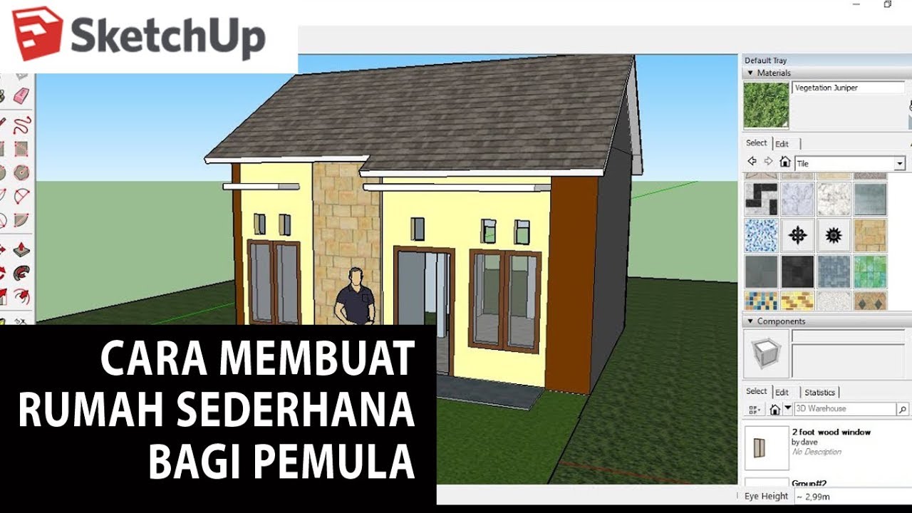 Sketchup Membuat Rumah Sederhana Untuk Pemula Baru Belajar Youtube