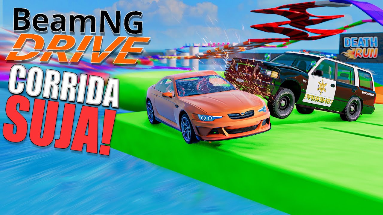 Corrida suja com Batidas e Obstáculos no BeamNG Drive Multiplayer