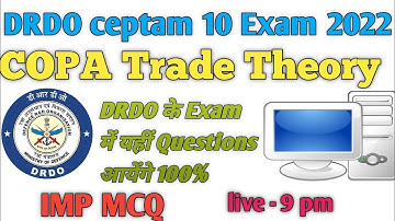 DRDO Ceptam 10 Copa Trade Question | DRDO Ceptam 10 Copa Exam Paper | DRDO Copa Questions | Copa MCQ