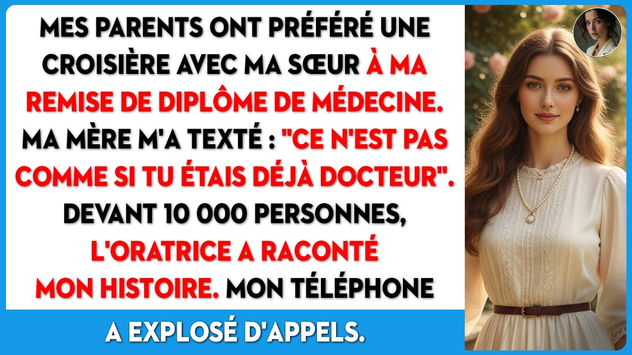 Mes parents ont refusé d'assister à ma remise de diplôme ; l'orateur les a cités nommément.