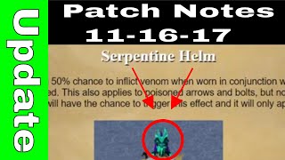 Reading the OSRS Update Notes for 11/16/17 | Ahrims Staff + Serp Helm Wealth