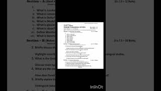 kashmir university paper 4th semester minor geography gemorphology course code:GGY422N#exam #like