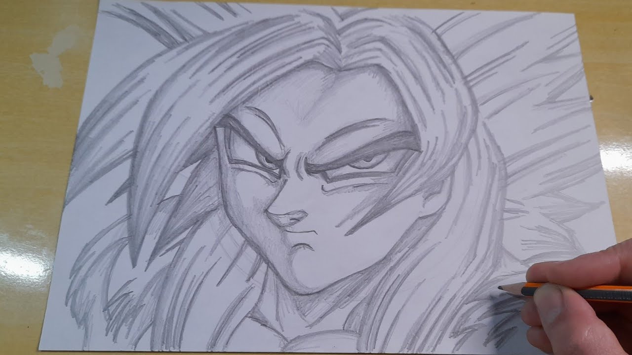 COMO DESENHAR O GOKU SUPER SAYAJIN 4 FÁCIL PASSO A PASSO 