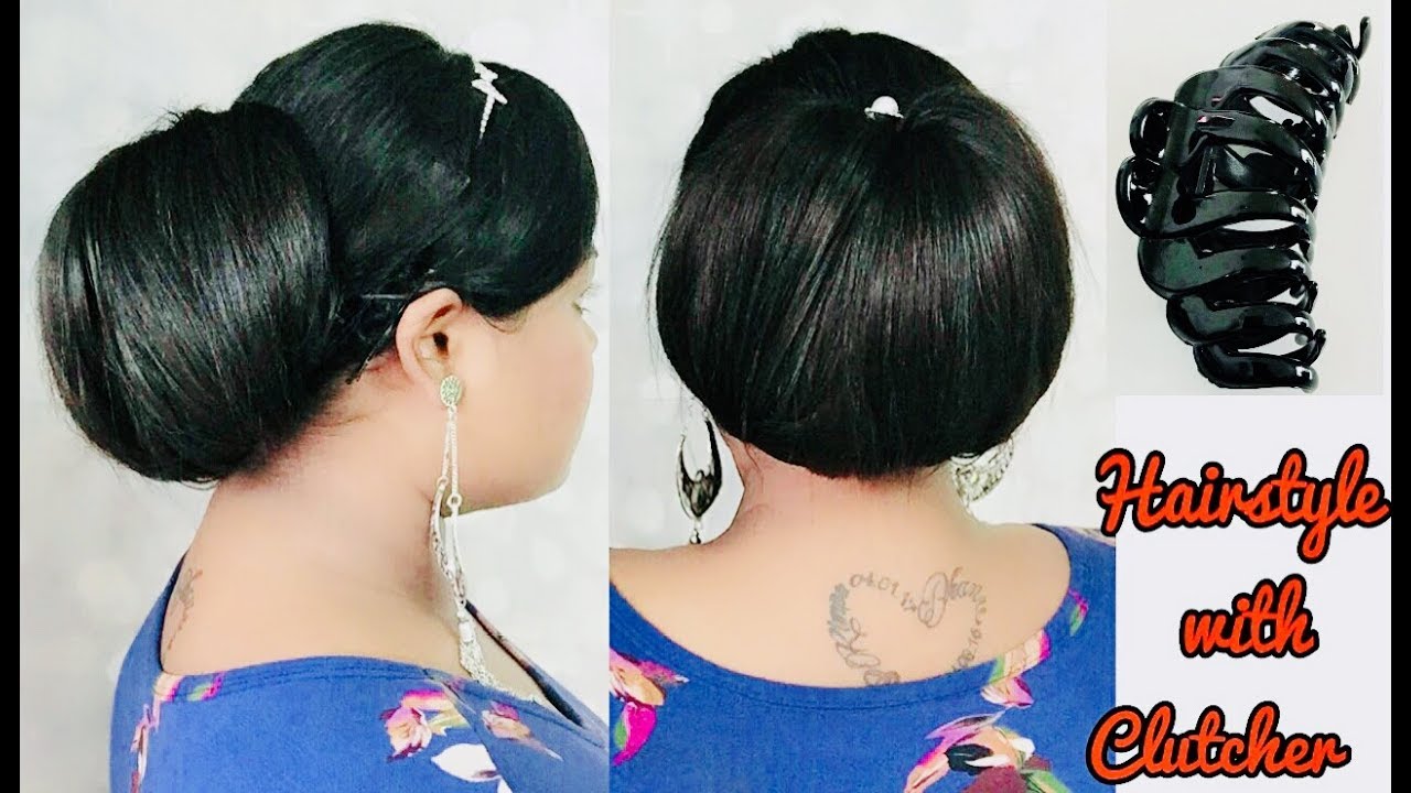Bun Hairstyle Made With Clutcher For Long And Thick Hair