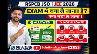 RSPCB JSO JEE Exam instructions 2025-26 by solution academy
