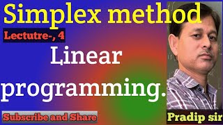 B Sc Final Maths Lec 4 Simplex Method Linear Programming