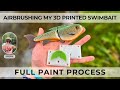 Airbrushing My 3D Printed Swimbait | Full Paint Process, Scale Pattern & Clear Coat Finish