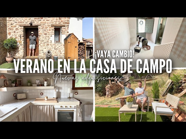 VLOG en la CASA DE CAMPO 🏡 CAMBIO RADICAL de la ENTRADA con PINTURA DE SUELO 😍 Compramos plantas 🥰
