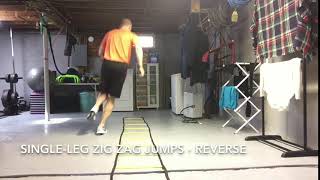 Single Leg Zig Zag Jumps Reverse - AGILITY LADDER