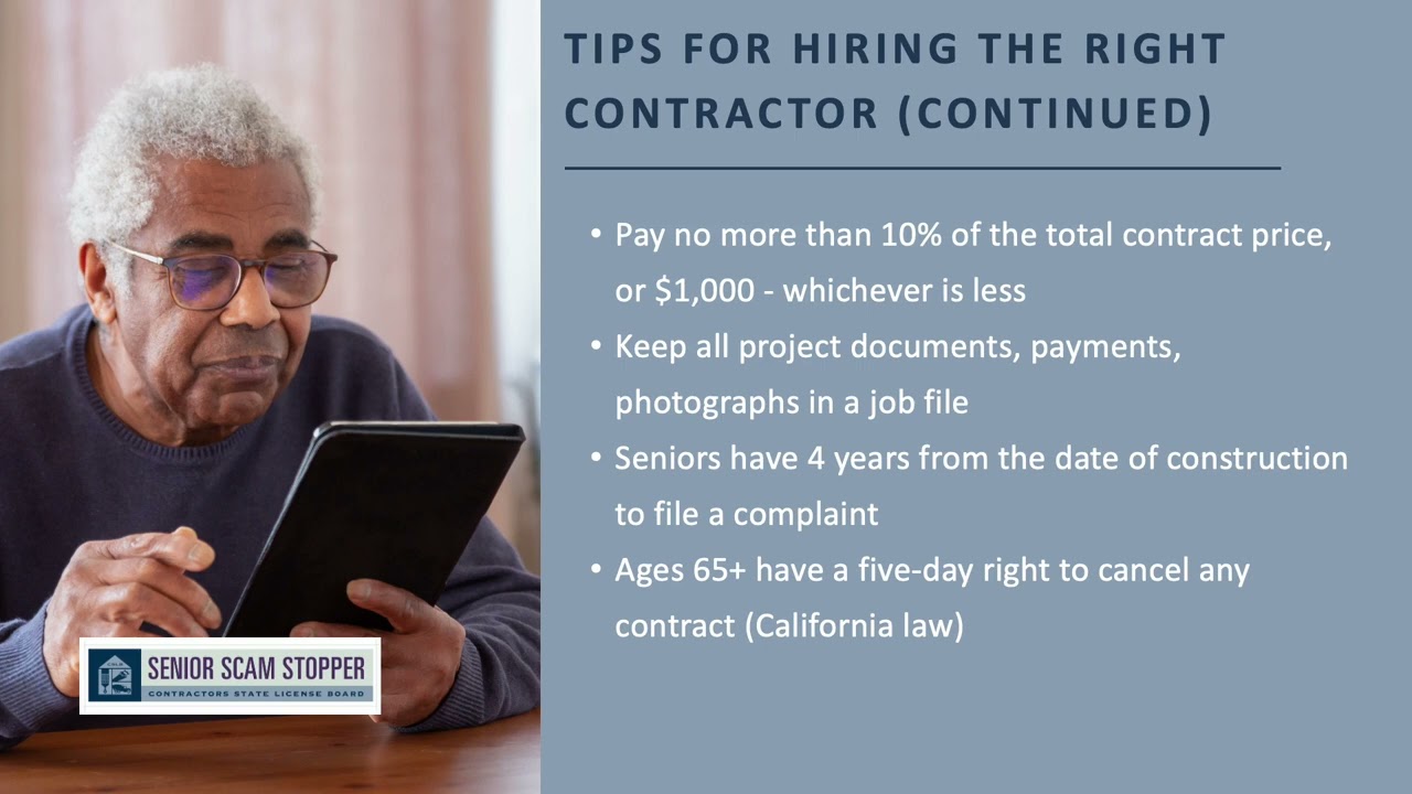 Contractors State License Board - Senior Scam Stopper