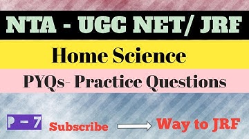 Previous Years Questions in Hindi Home Science UGC NET JRF Part -7 Practice Questions #homescience