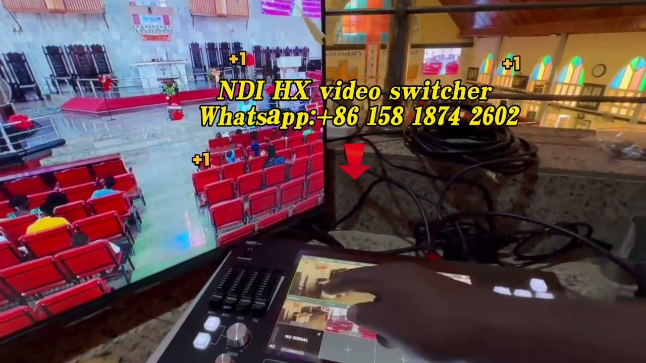 NDI HX video mixer switcher built-in PTZ joystick controller ,Super hot selling for live production.