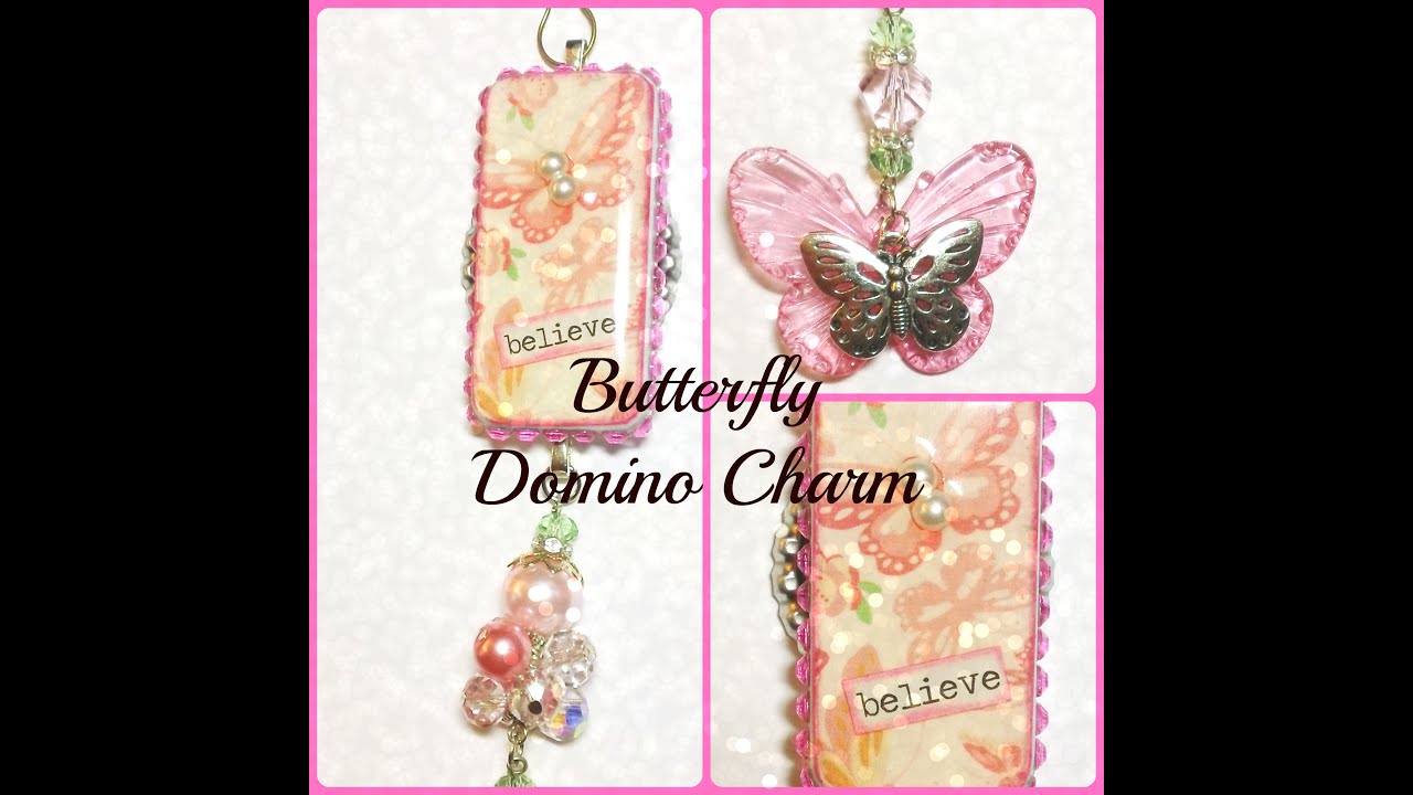 Altered Domino Charm~Beautiful Butterfly! - YouTube
