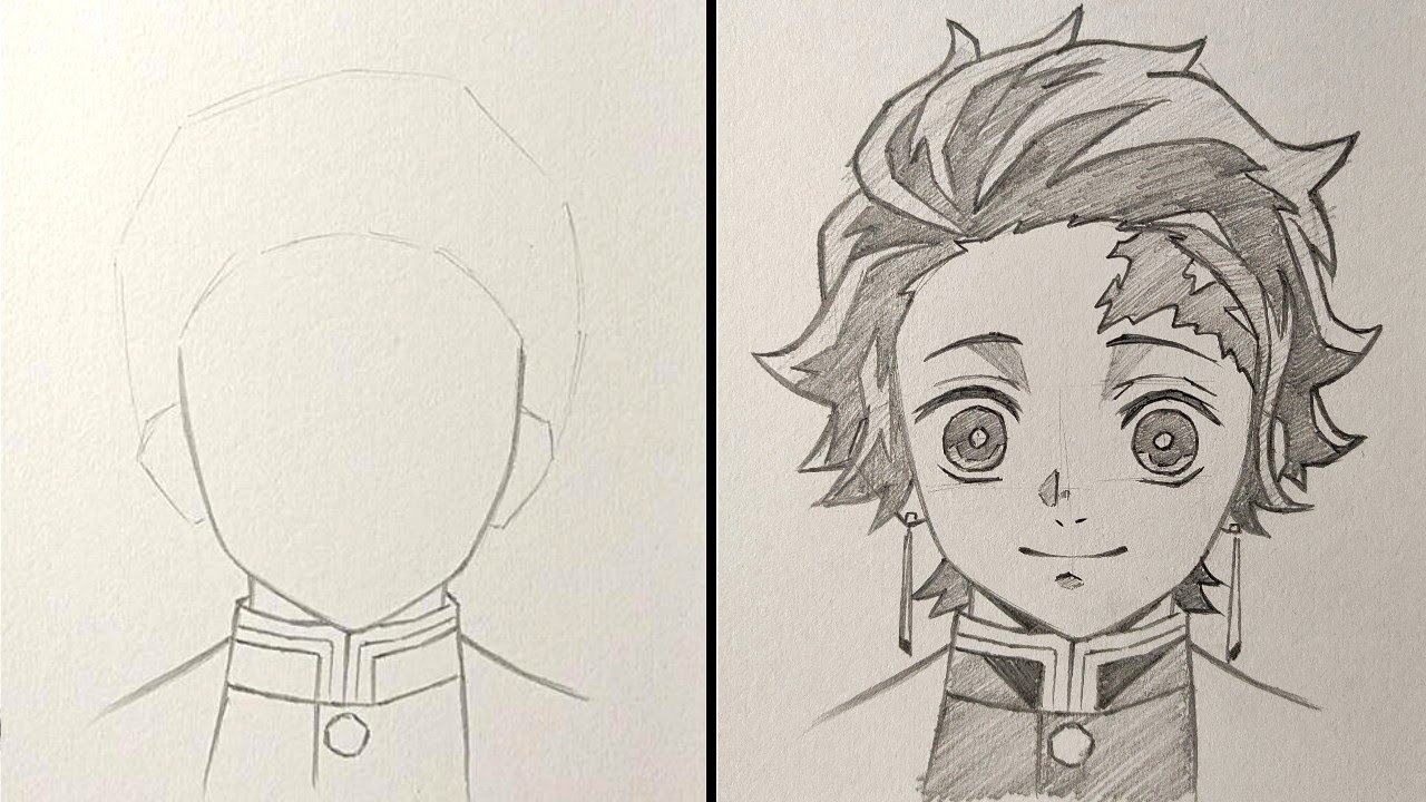 How to draw Tanjiro step by step | easy drawing tutorial - YouTube